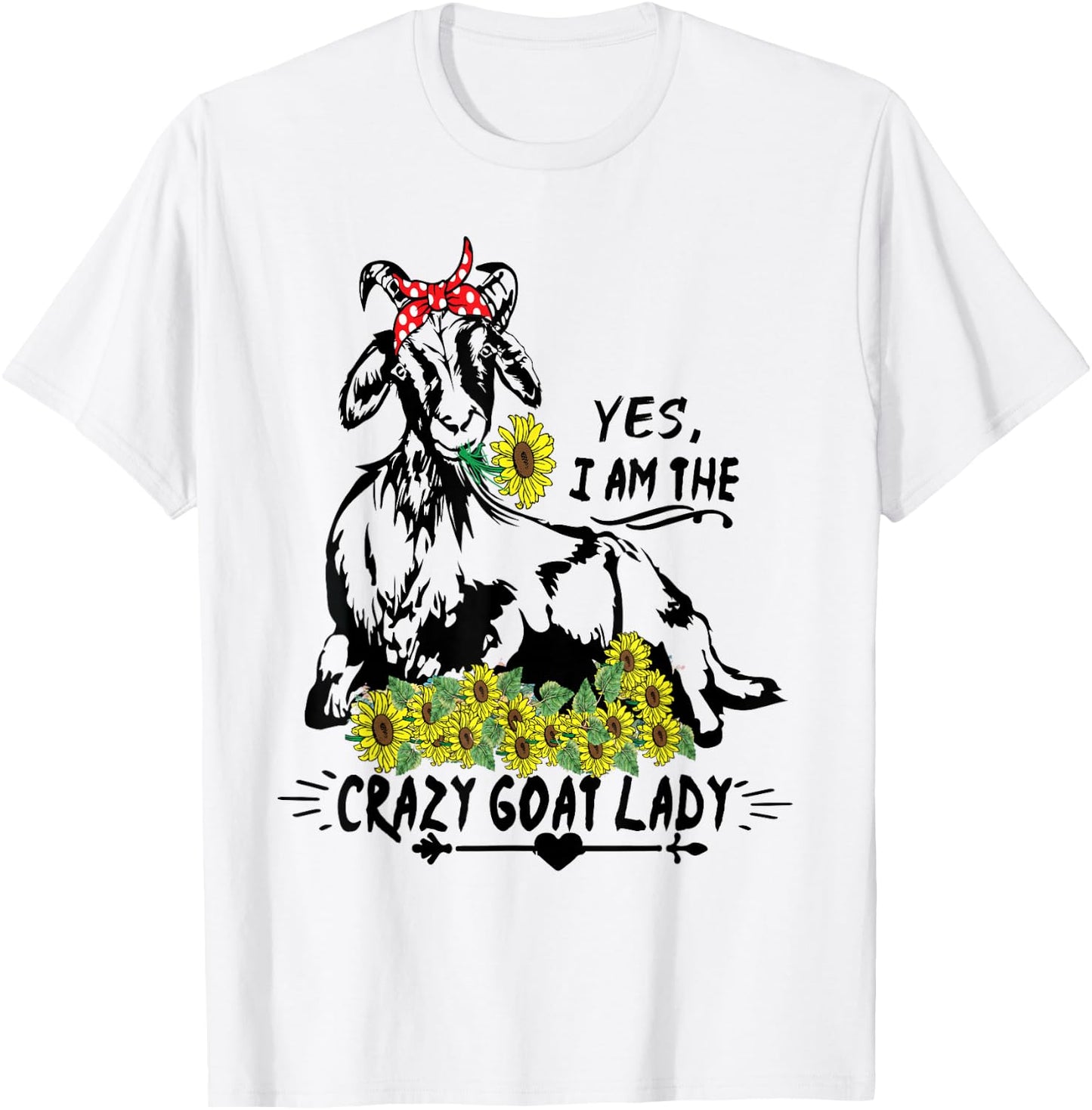 Women's Crazy Goat Lady Goats Farm Animal Funny T-Shirt - T-Shirt | White
