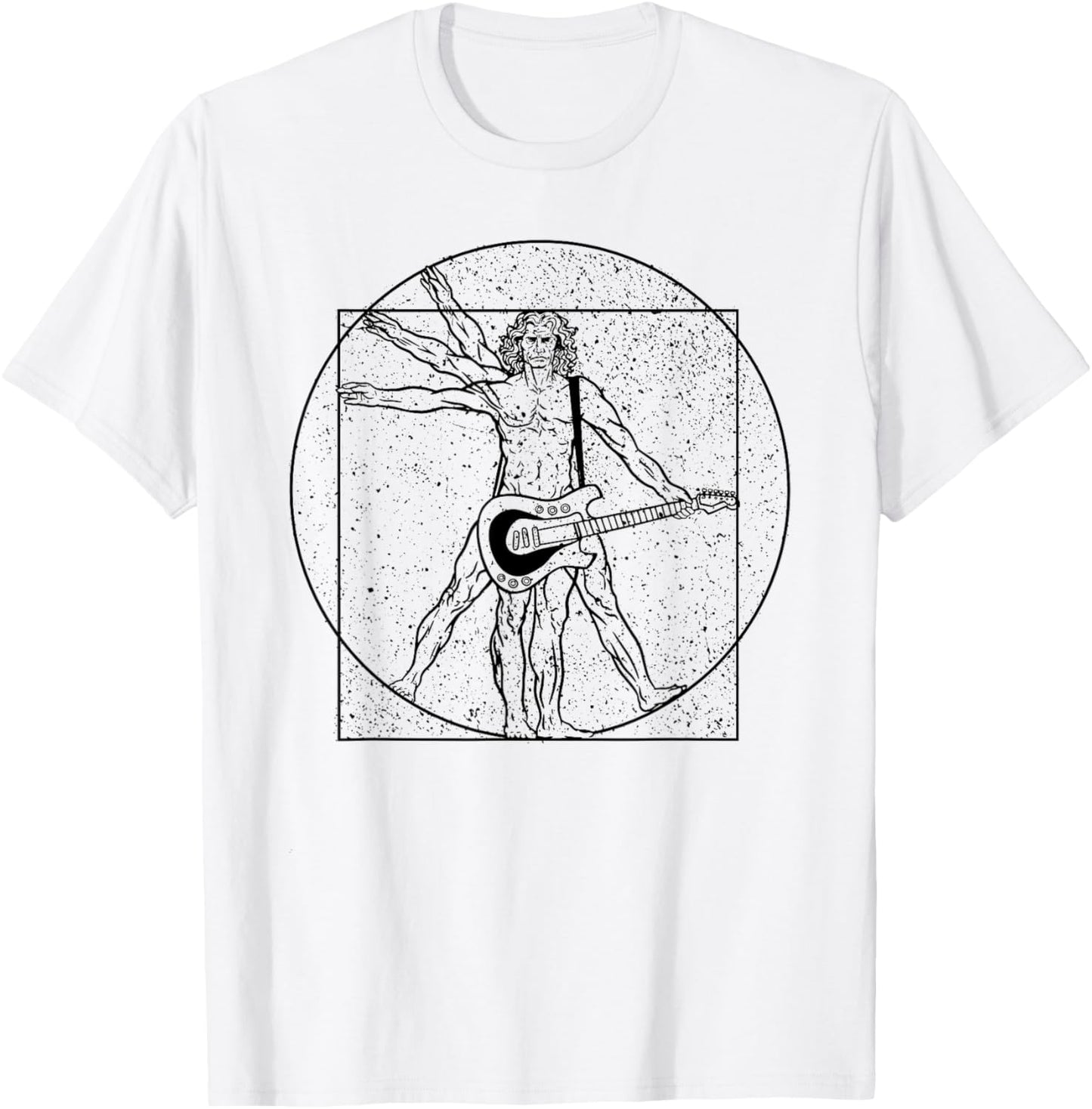 Leonardo Da Vinci Vitruvan Rock Music Festival T-Shirt - T-Shirt | White