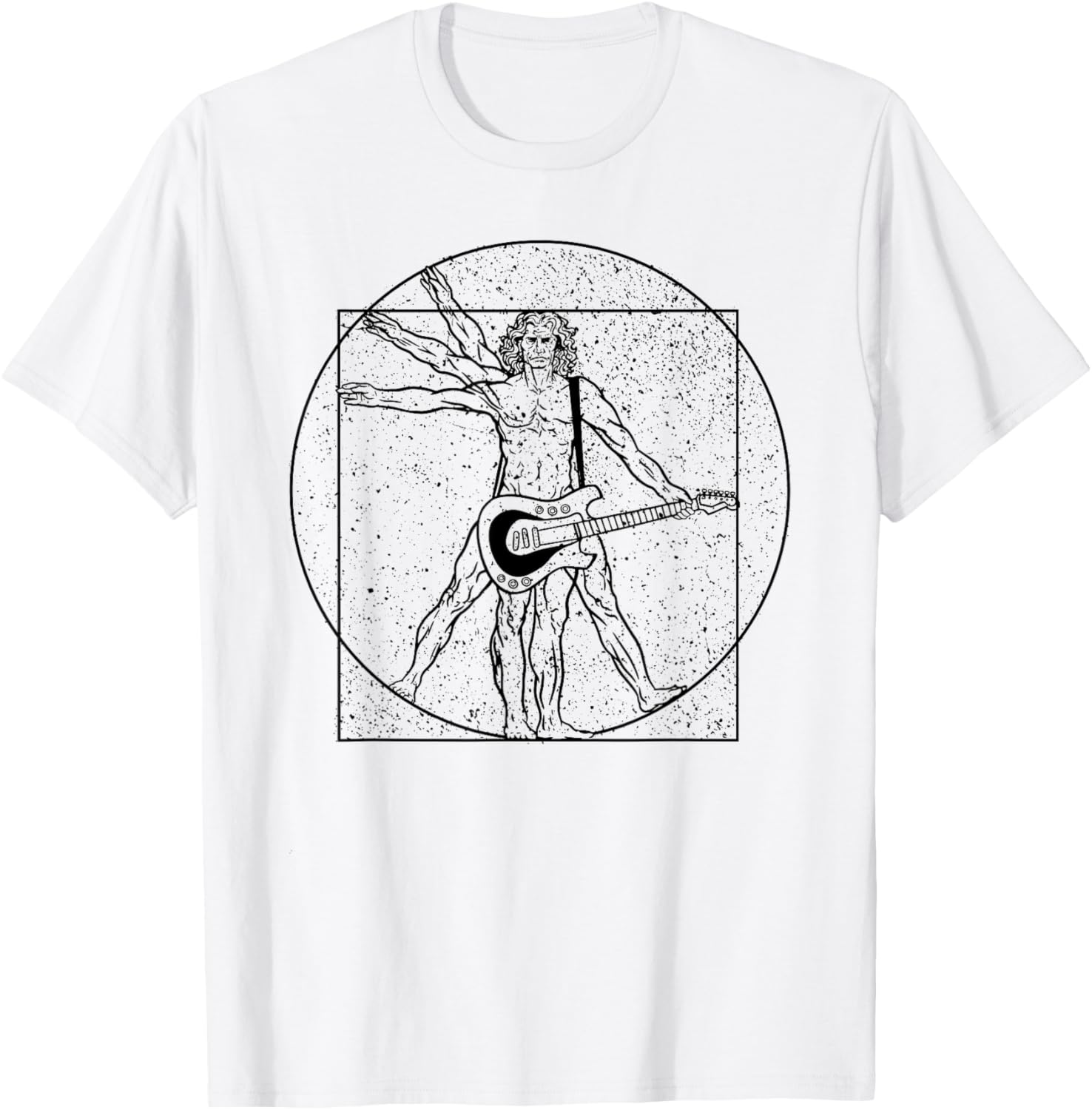 Leonardo Da Vinci Vitruvan Rock Music Festival T-Shirt - T-Shirt | White
