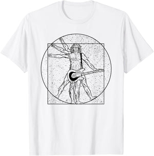 Leonardo Da Vinci Vitruvan Rock Music Festival T-Shirt - T-Shirt | White