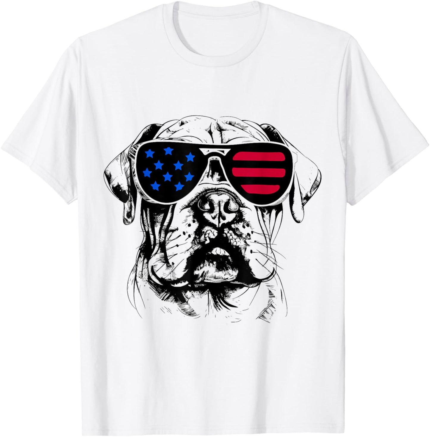 Beabull Dog 4th July America USA Flag T-Shirt - T-Shirt | White