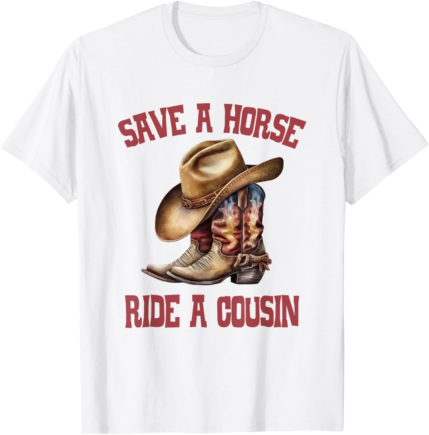 Save A Horse Ride A Cousin All Trash No Trailer Trash Y'all T-Shirt - T-Shirt | White