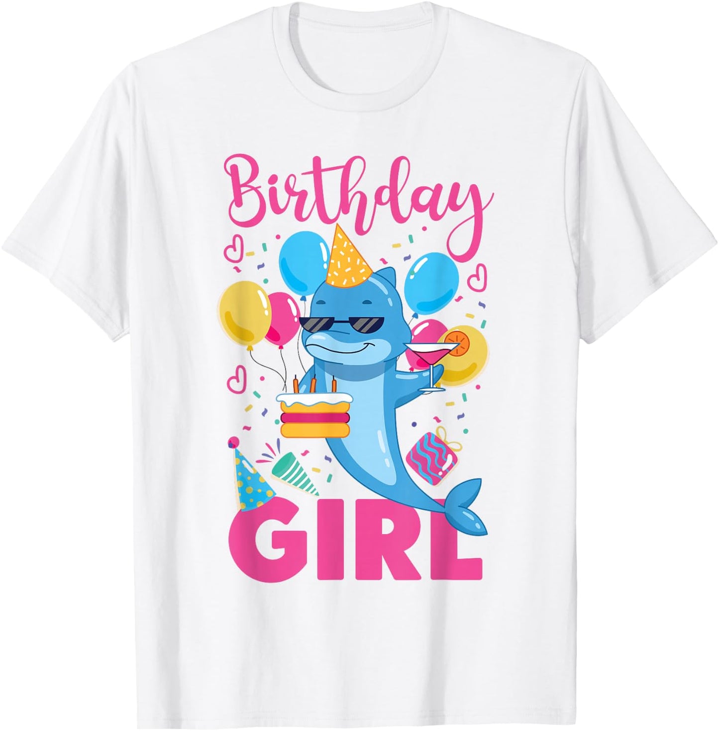 Dolphin Birthday Birthday Girl T-Shirt - T-Shirt | White