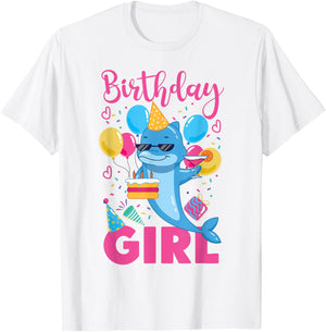 Dolphin Birthday Birthday Girl T-Shirt - T-Shirt | White