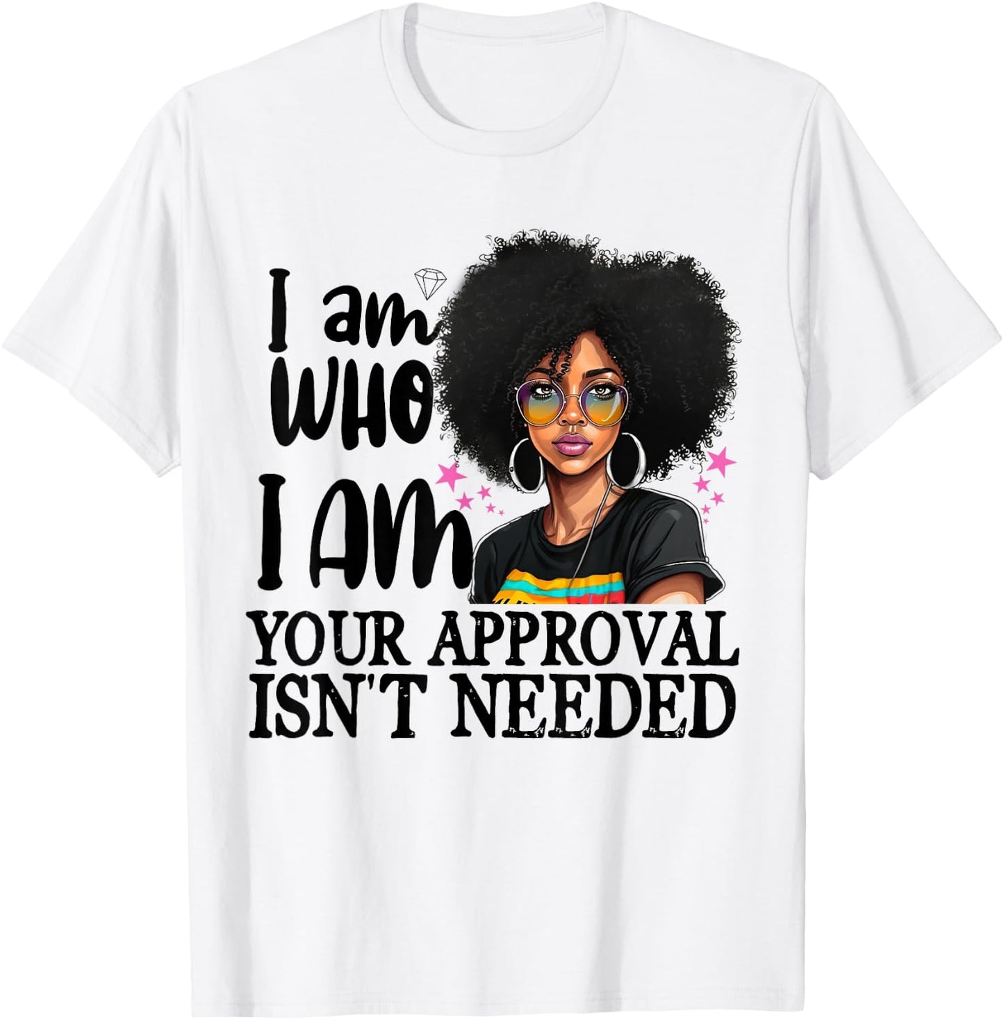 Black Melanin Queen Curly Natural Afro African American T-Shirt - T-Shirt | White