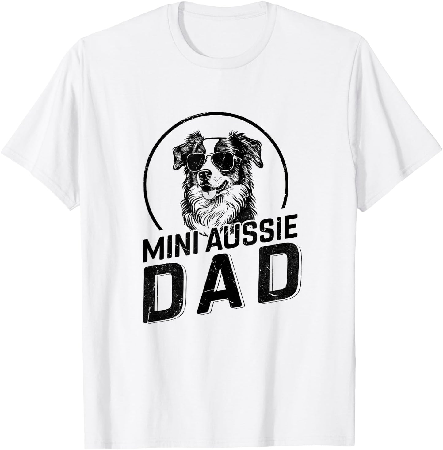 Mini Aussie Dad Dog Owner Gifts Funny Dad Christmas T-Shirt - T-Shirt | White