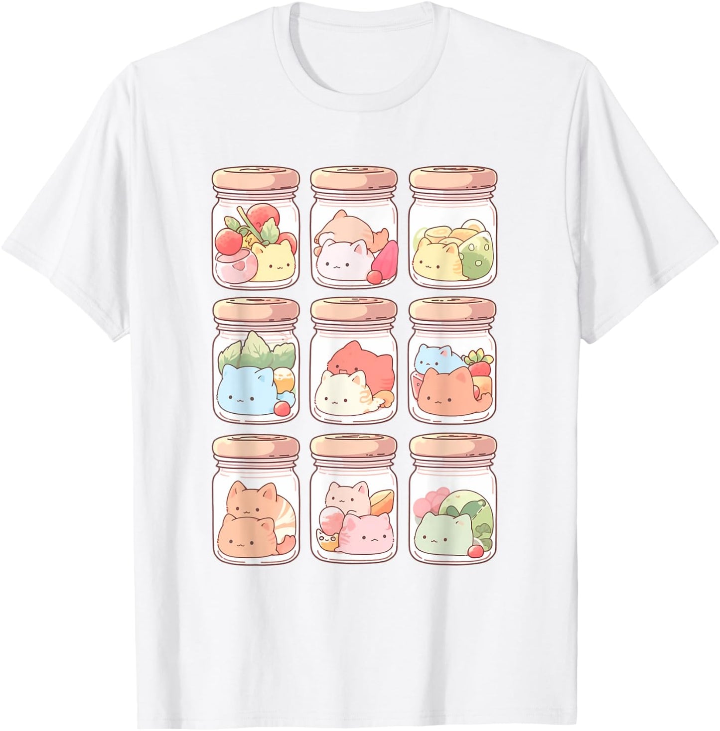 Kawaii Chibi Cats | Japanese Anime Manga Decora Aesthetic T-Shirt - T-Shirt | White