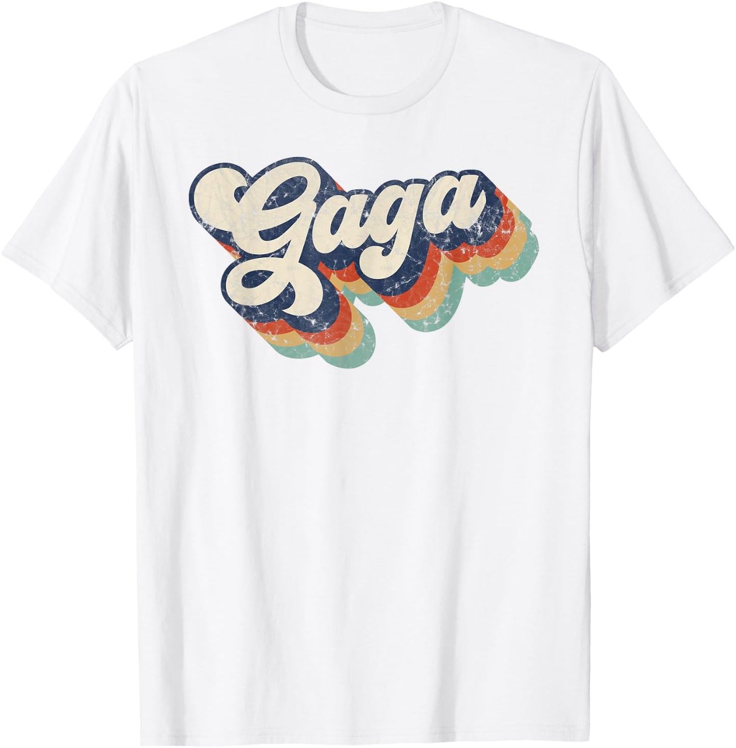 Retro Cute Gaga for Grandma Best Gaga Ever Mother's Day T-Shirt - T-Shirt | White