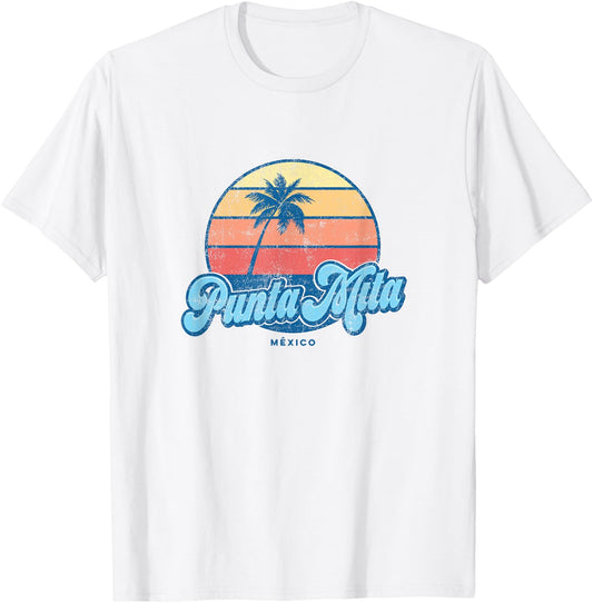 Vintage Punta Mita Mexico Classic 70s Retro Surfer T-Shirt - T-Shirt | White