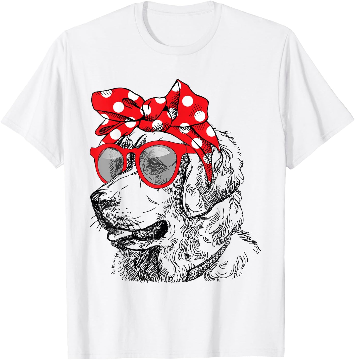 Golden Retriever Dog Mom Bandana Sunglasses Mother's Day Women T-Shirt - T-Shirt | White