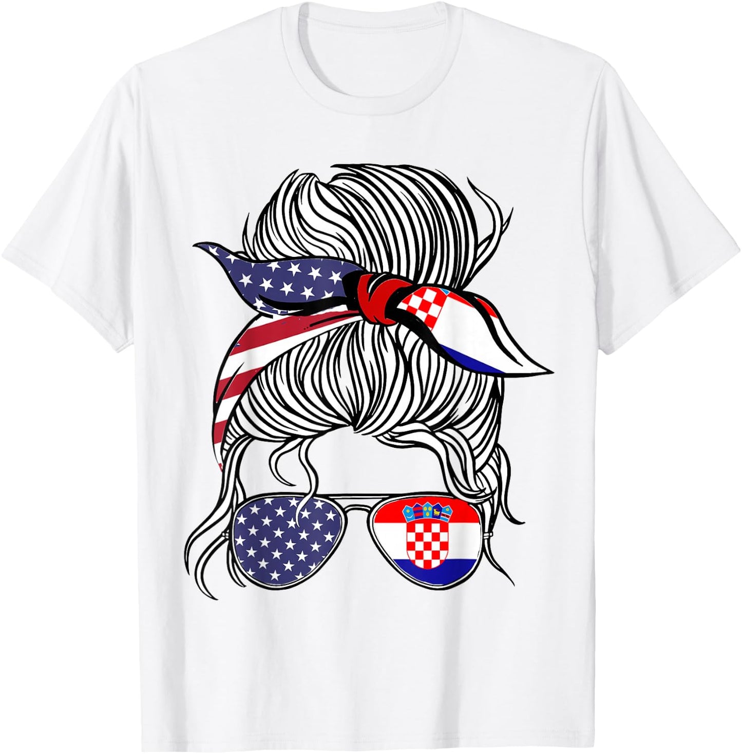 American Croatian Patriot Flag Women Girl Croatia Grown T-Shirt - T-Shirt | White