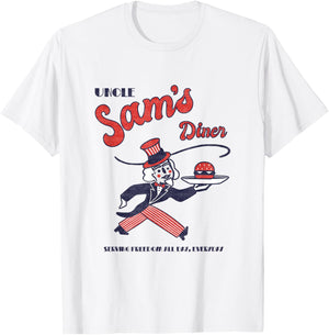 Americana Uncle Sam’s Diner T-Shirt - T-Shirt | White