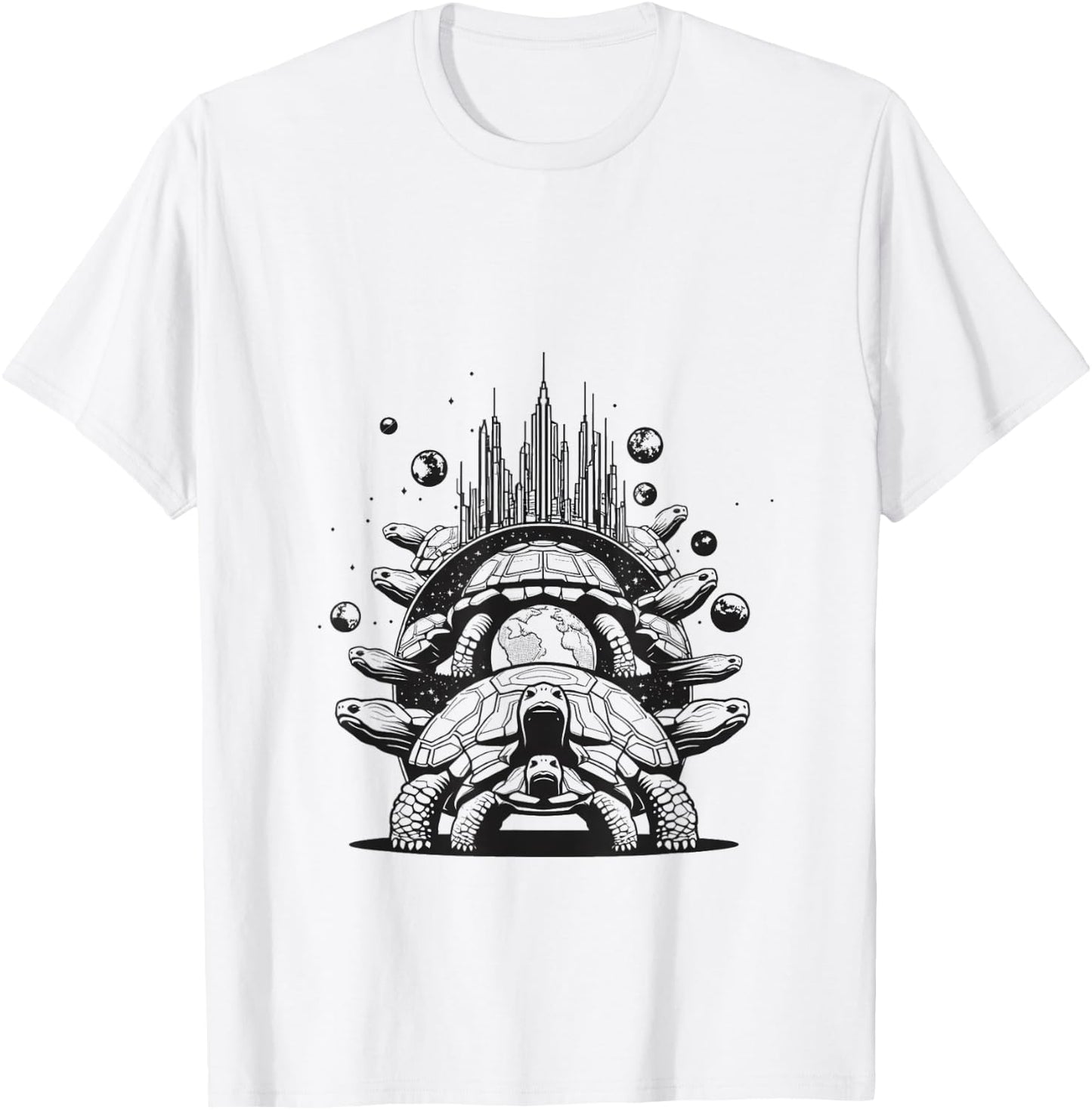 Turtles All The Way Down Graphic T-Shirt - T-Shirt | White