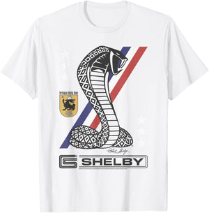 Carroll Shelby Shelby Racing Stripe Snake T-Shirt - T-Shirt | White