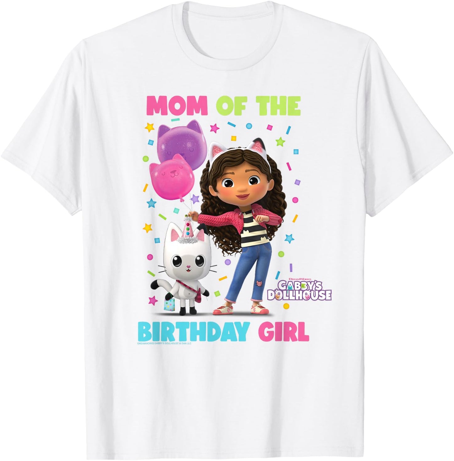 DreamWorks Gabby's Dollhouse Mom of The Birthday Girl T-Shirt - T-Shirt | White