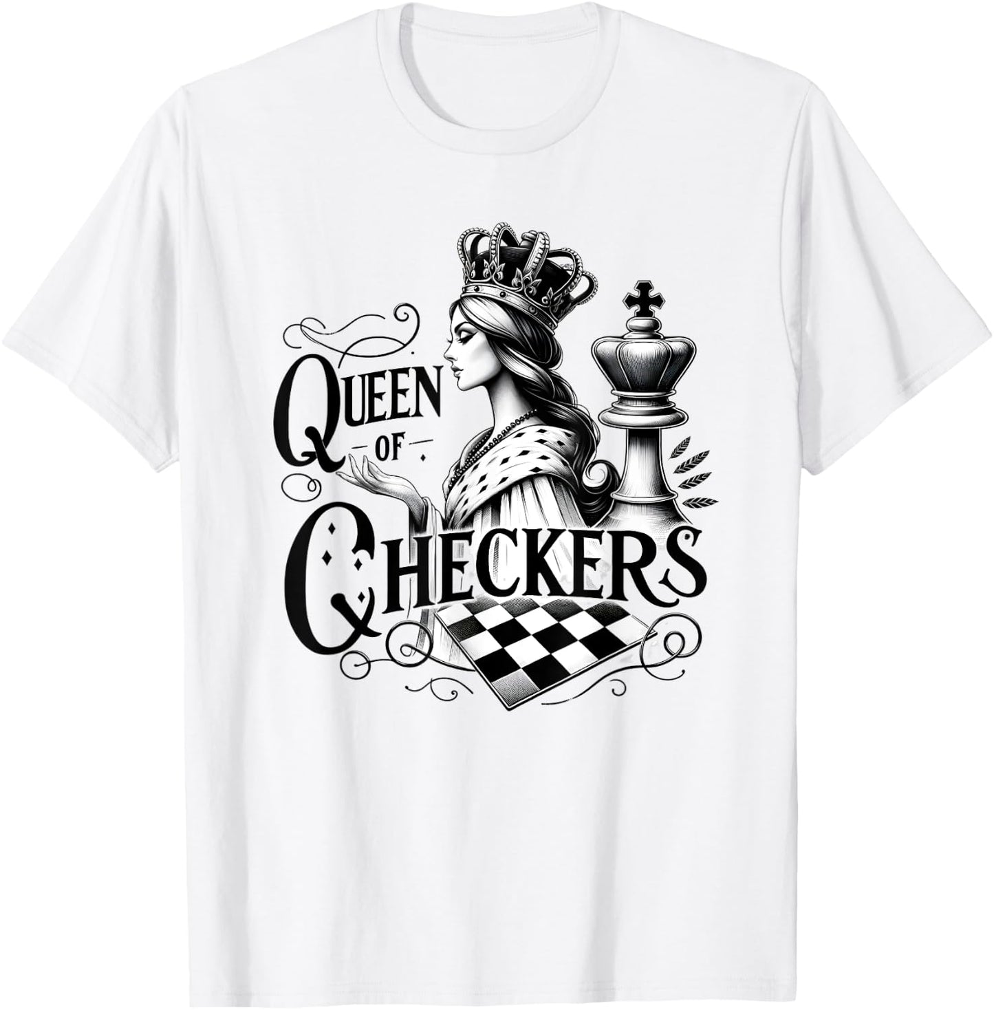Queen of Checkers inspired by modern art T-Shirt - T-Shirt | White