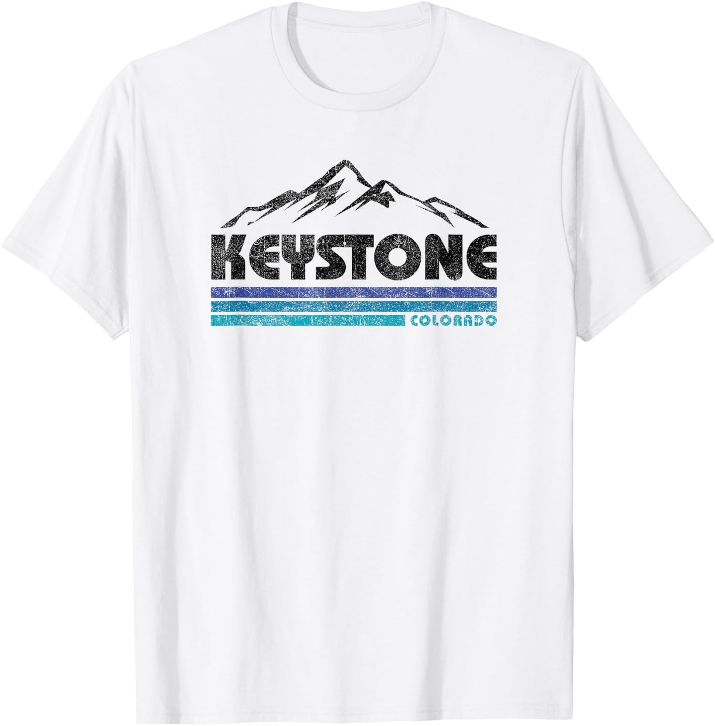 Keystone Colorado Retro Throwback Souvenir T-Shirt - T-Shirt | White