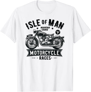 Isle of Man TT Races Vintage Motorcycle Retro Design T-Shirt - T-Shirt | White