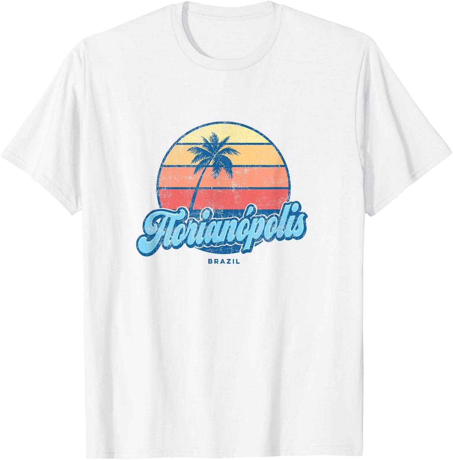 Vintage Florianopolis Brazil Classic 70s Retro Surfer T-Shirt - T-Shirt | White