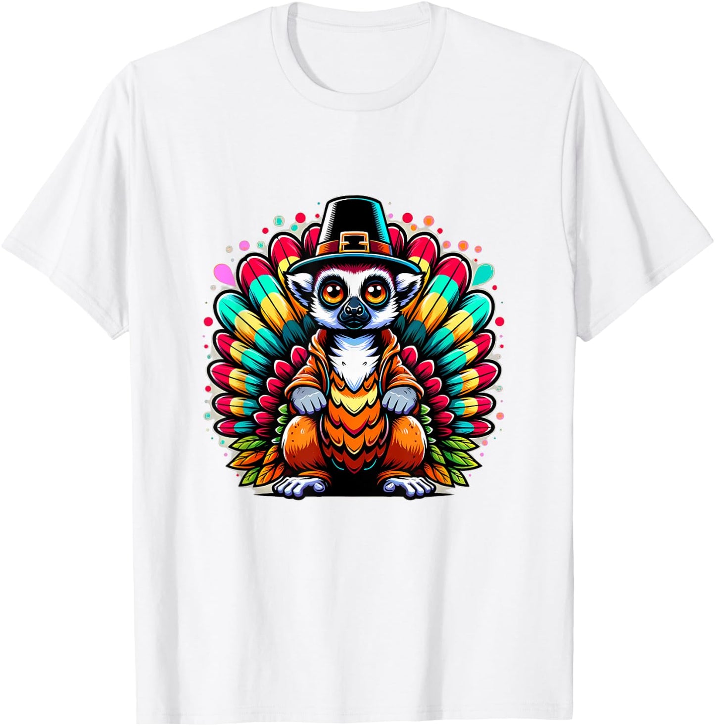 Humor Thanksgiving Turkey Lemur T-Shirt - T-Shirt | White