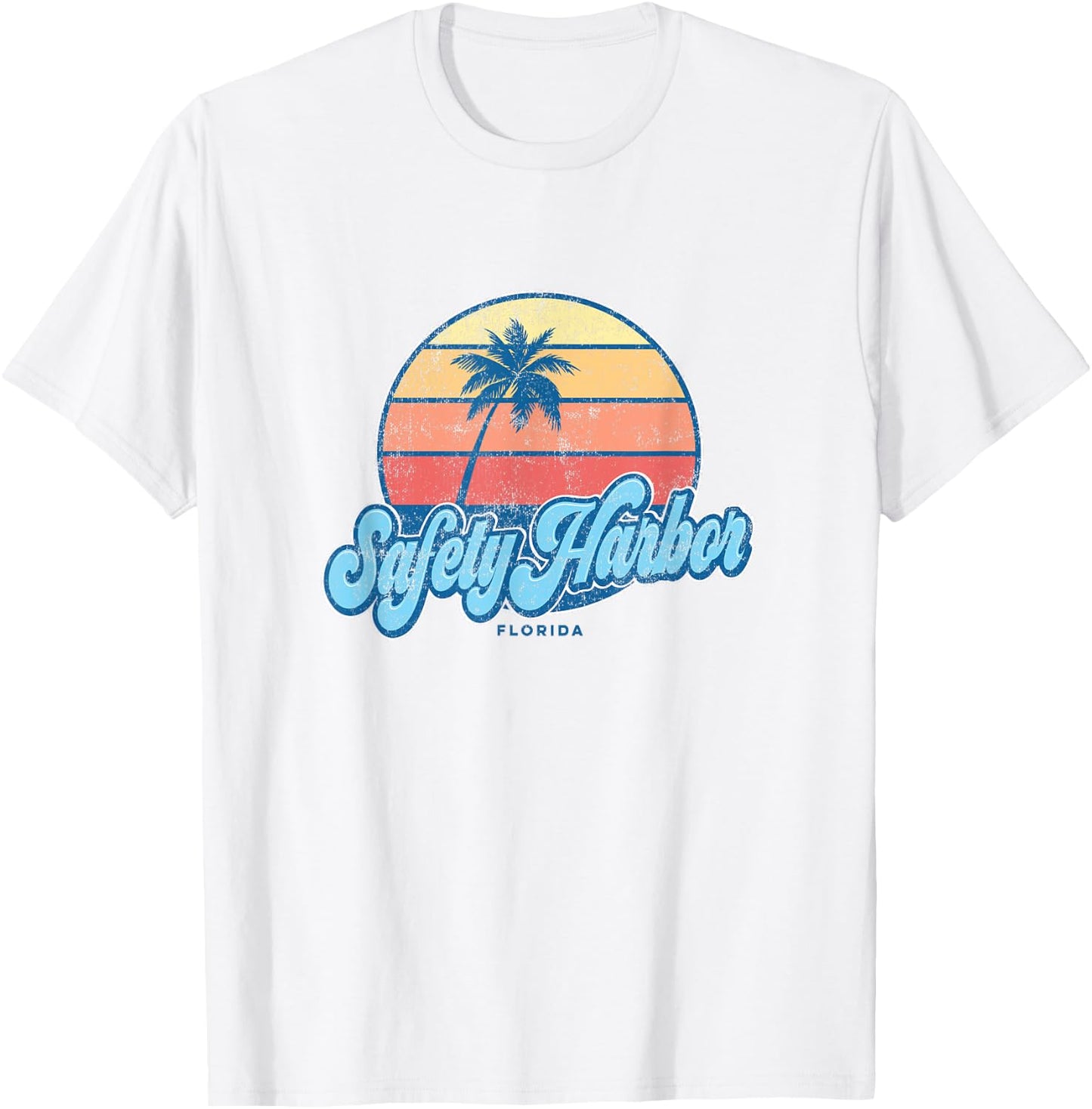 Vintage Safety Harbor Florida FL Classic 70s Retro Surfer T-Shirt - T-Shirt | White