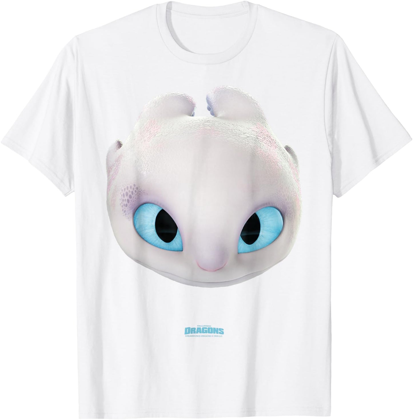 DreamWorks Dragons Light Fury Big Face Costume 3D T-Shirt - T-Shirt | White