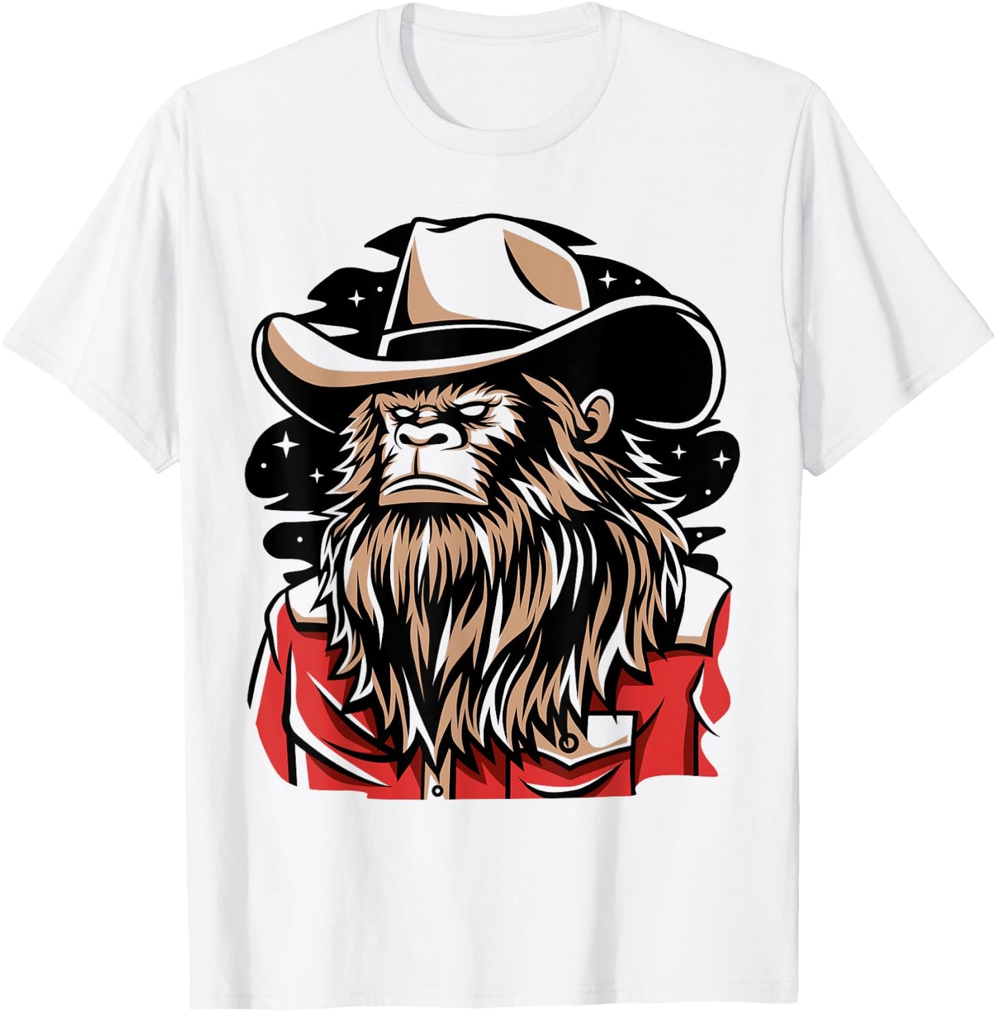 Retro Howdy Bigfoot Sasquatch Cowboy Rodeo Western Country T-Shirt - T-Shirt | White