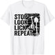 Stop Look Lick Repeat Rock Collector Mineral Funny Geologist T-Shirt - T-Shirt | White