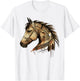 Horse Tribal Abstract Art Native American Geometric Horses T-Shirt - T-Shirt | White