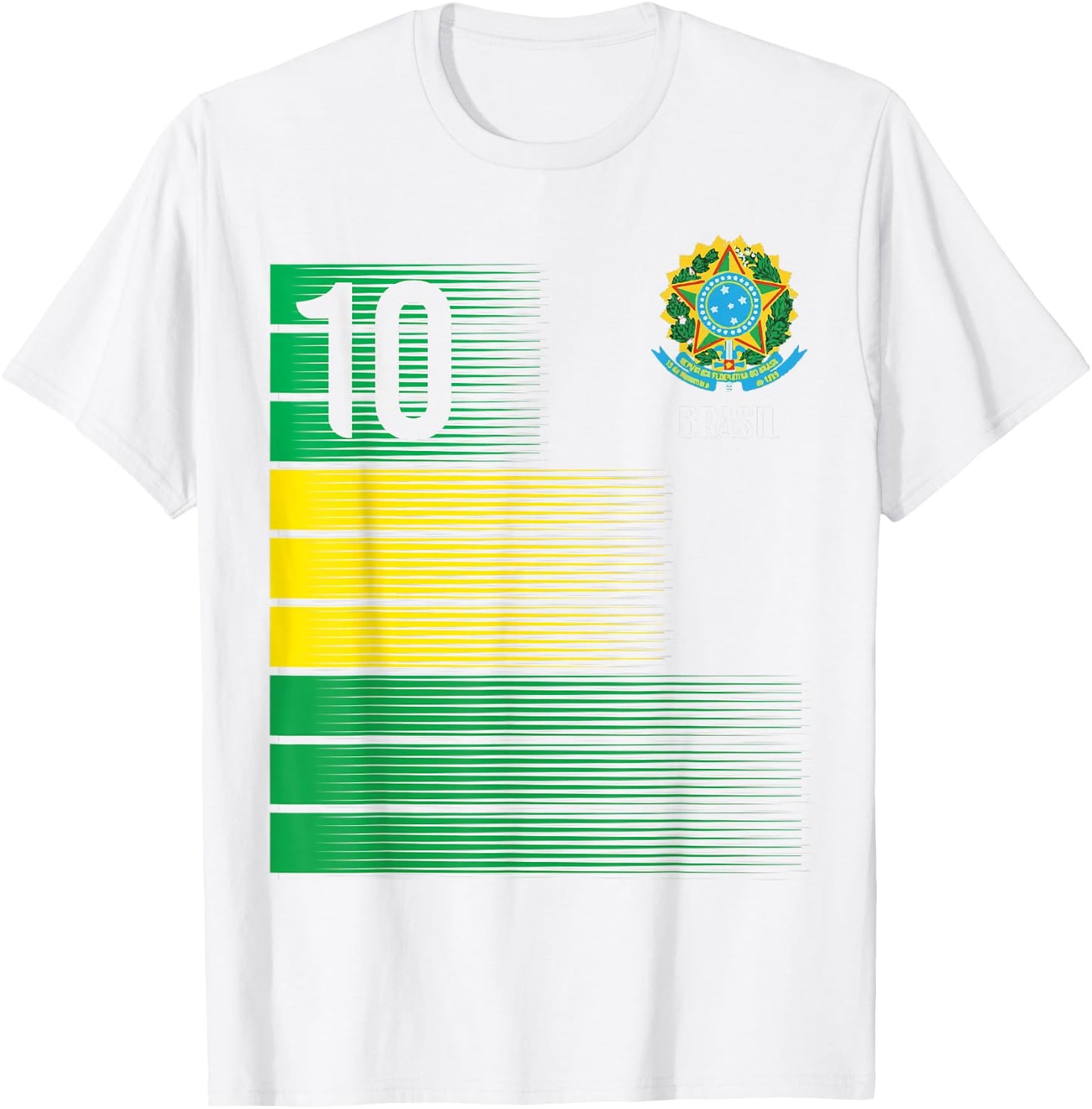 Brasil Flag Number 10 Brazil Soccer Men Women Boys Girl Kids T-Shirt - T-Shirt | White