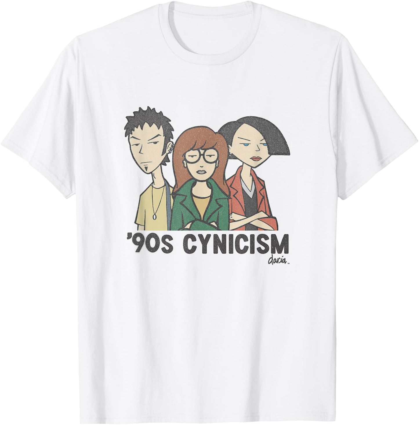 Daria 90's Cynicism Group Shot Vintage Poster T-Shirt - T-Shirt | White