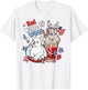 4th of July French Bulldog Frenchies Red White and Woof T-Shirt - T-Shirt | White