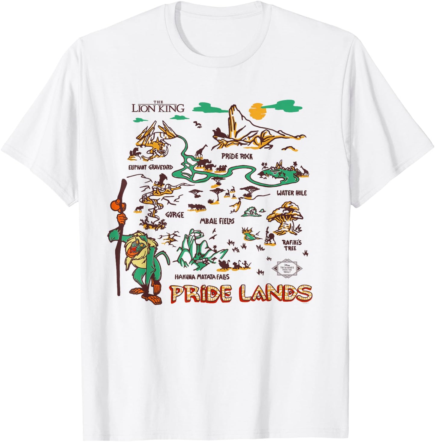 Disney The Lion King Rafiki Pride Lands Map T-Shirt - T-Shirt | White