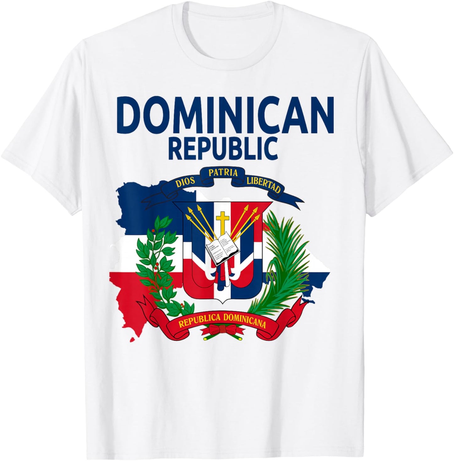 Coat of Arms Republica Dominicana & Dominican Flag Outfit T-Shirt - T-Shirt | White