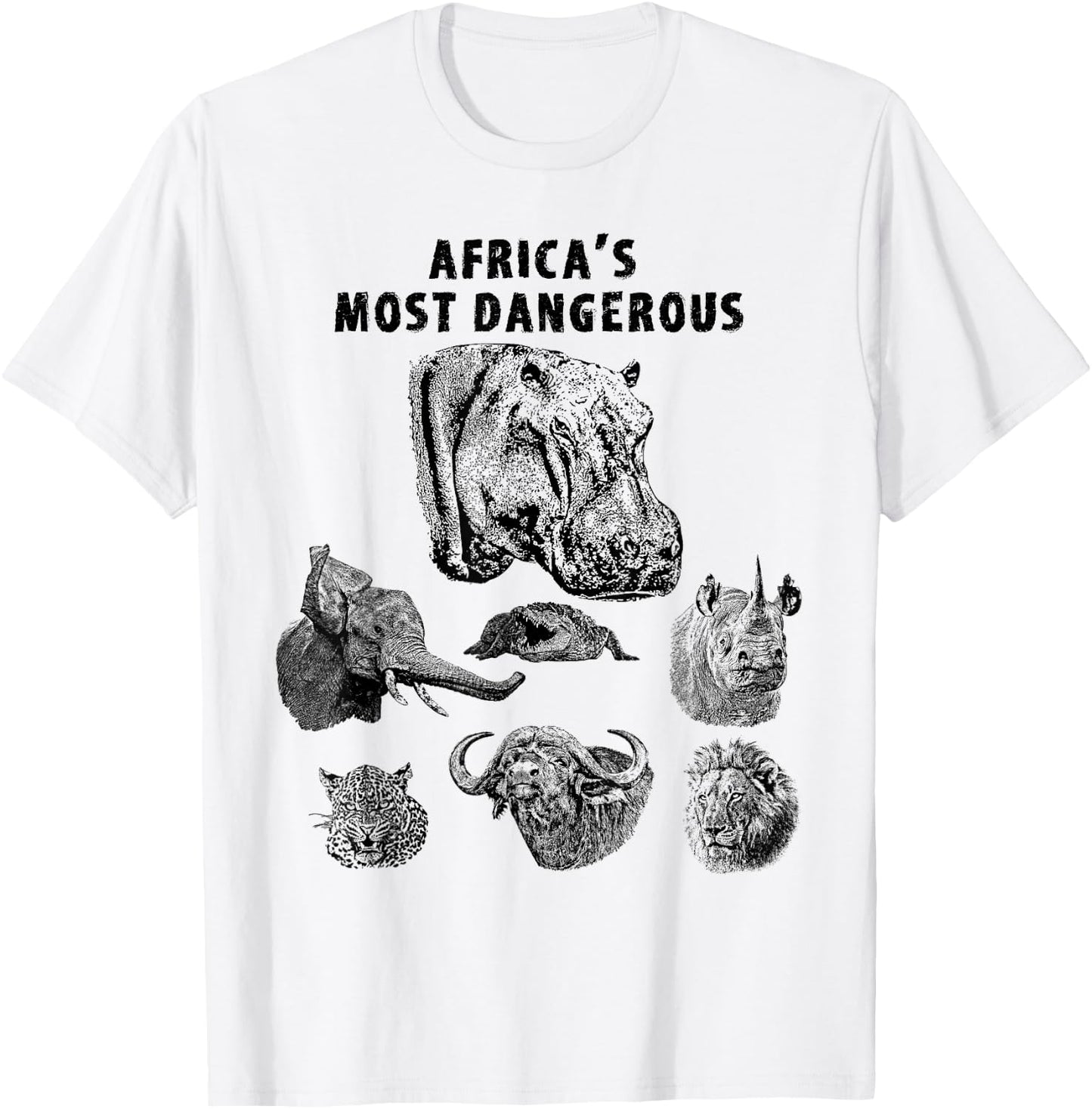 Hippopotamus Africa's Most Dangerous Wild Animals T-Shirt - T-Shirt | White