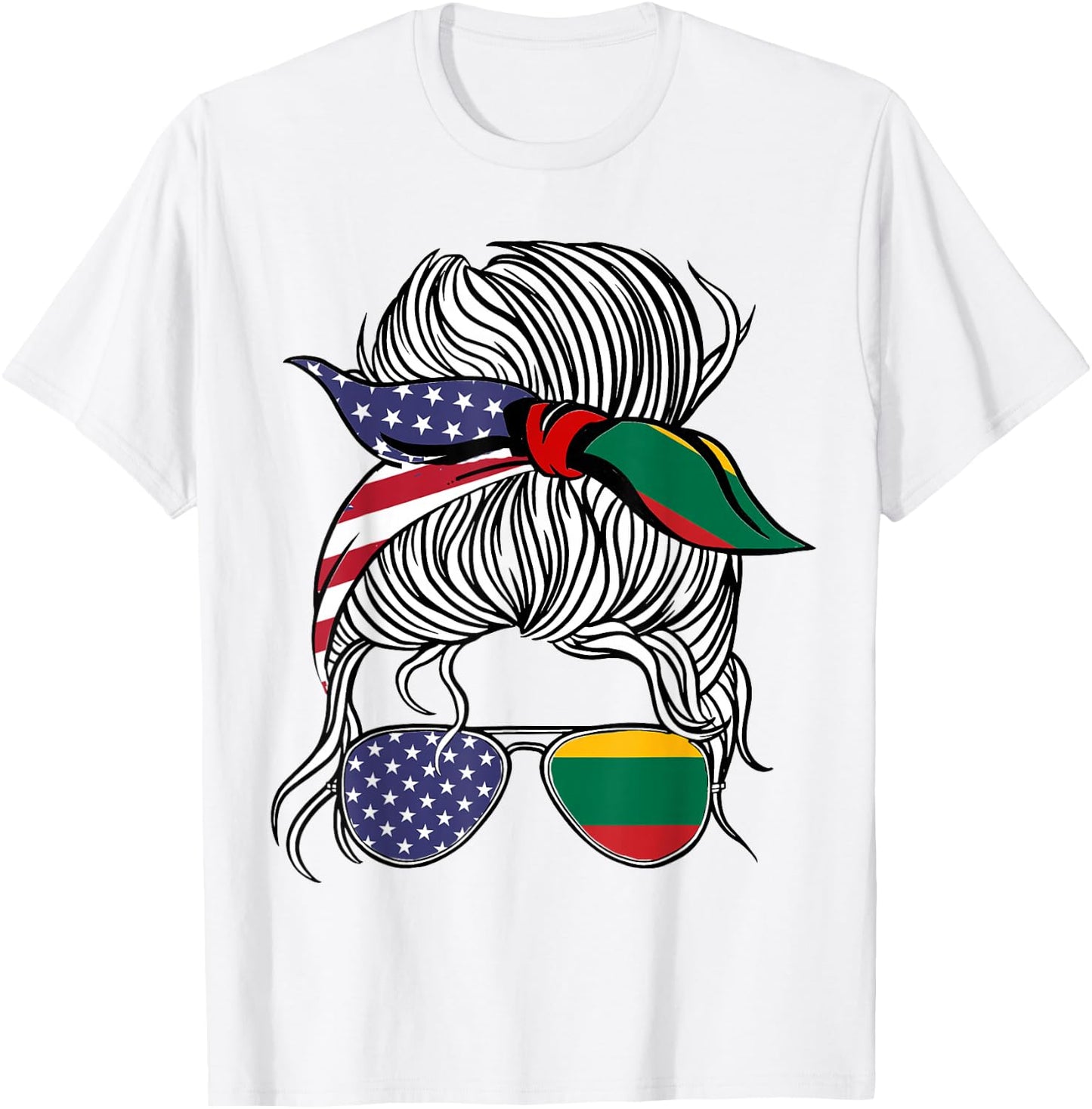 American Lithuanian Patriot Flag Women Girl Lithuania Grown T-Shirt - T-Shirt | White