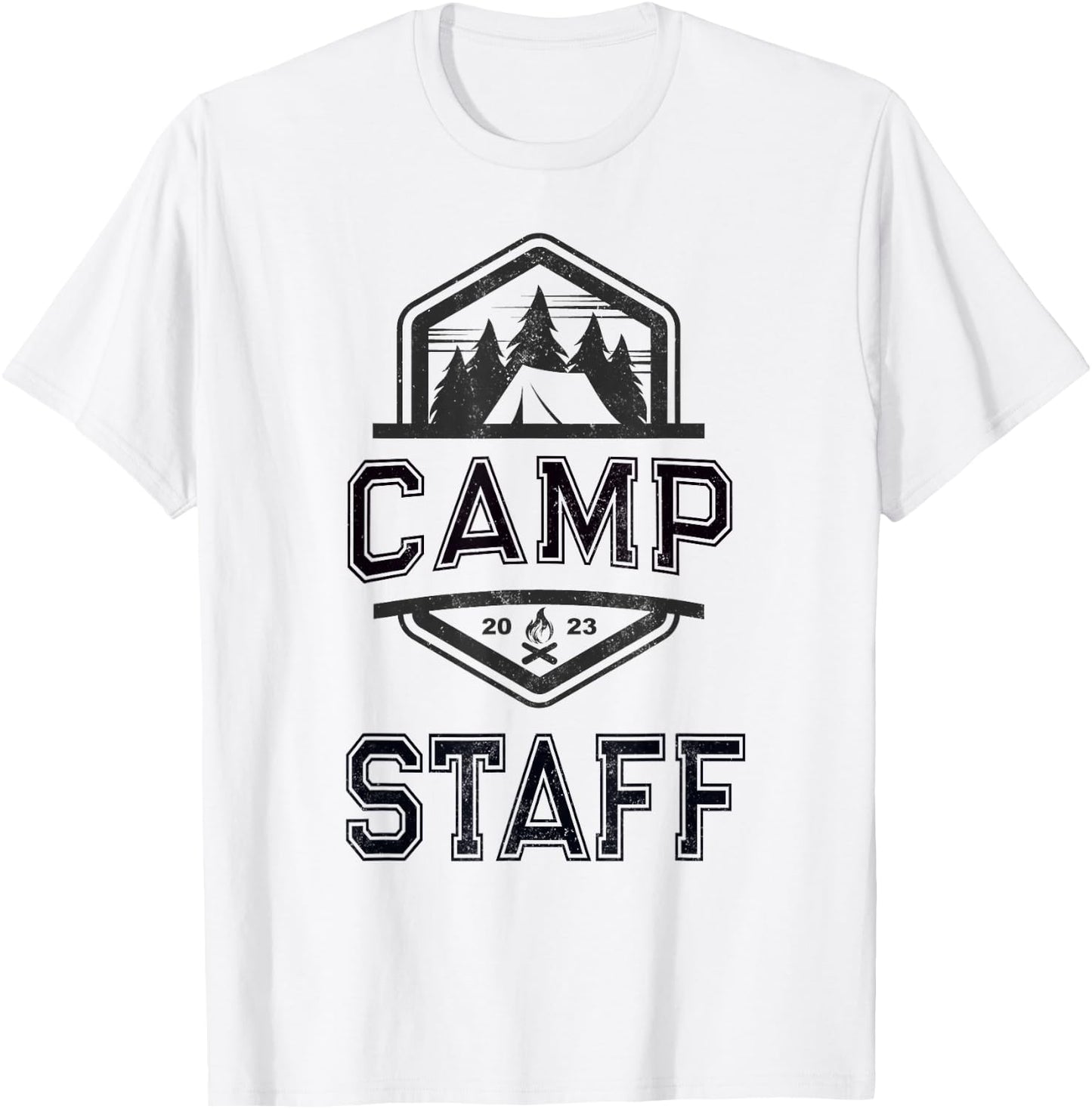 Vintage CAMP STAFF Summer Campground Host Crew Counselor T-Shirt - T-Shirt | White