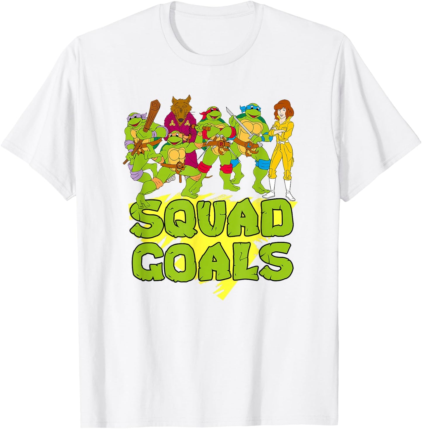 TMNT with Splinter & April - Squad Goals T-Shirt - T-Shirt | White