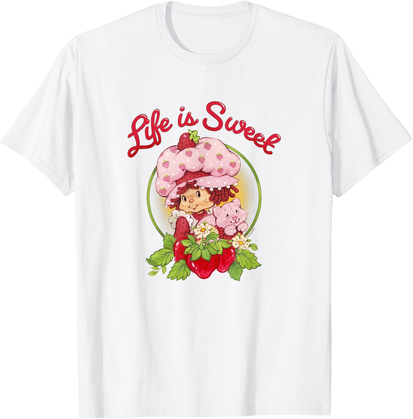 Strawberry Shortcake Life Is Sweet Custard Kitty Vintage T-Shirt - T-Shirt | White