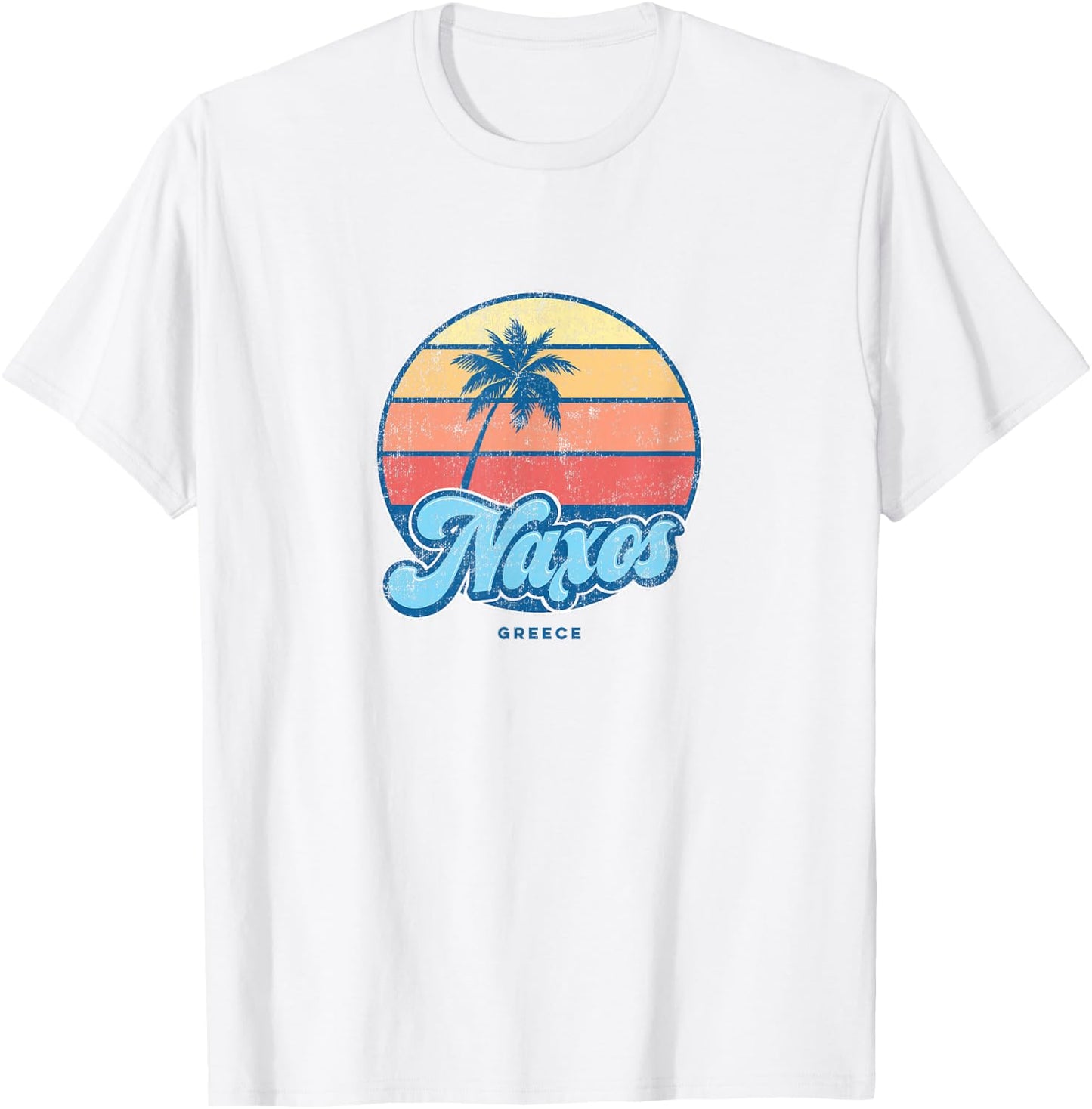 Vintage Naxos Greece Classic 70s Retro Surfer T-Shirt - T-Shirt | White