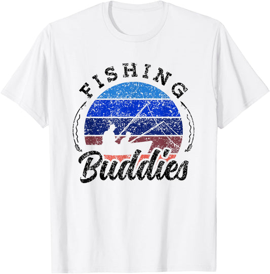 Fishing Buddies Buddy Fisher Fisherman T-Shirt - T-Shirt | White