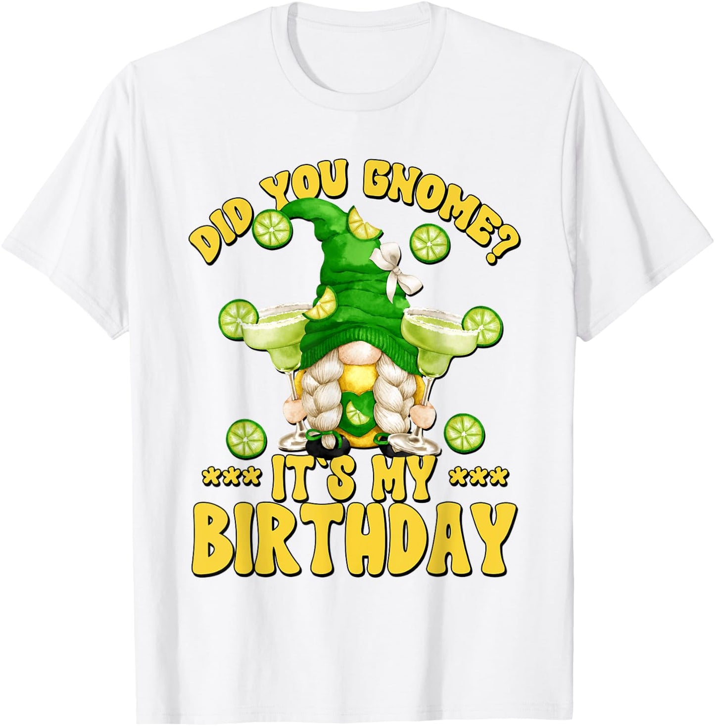 Drinking Margarita Birthday Party Gnome For Vacation Ladies T-Shirt - T-Shirt | White