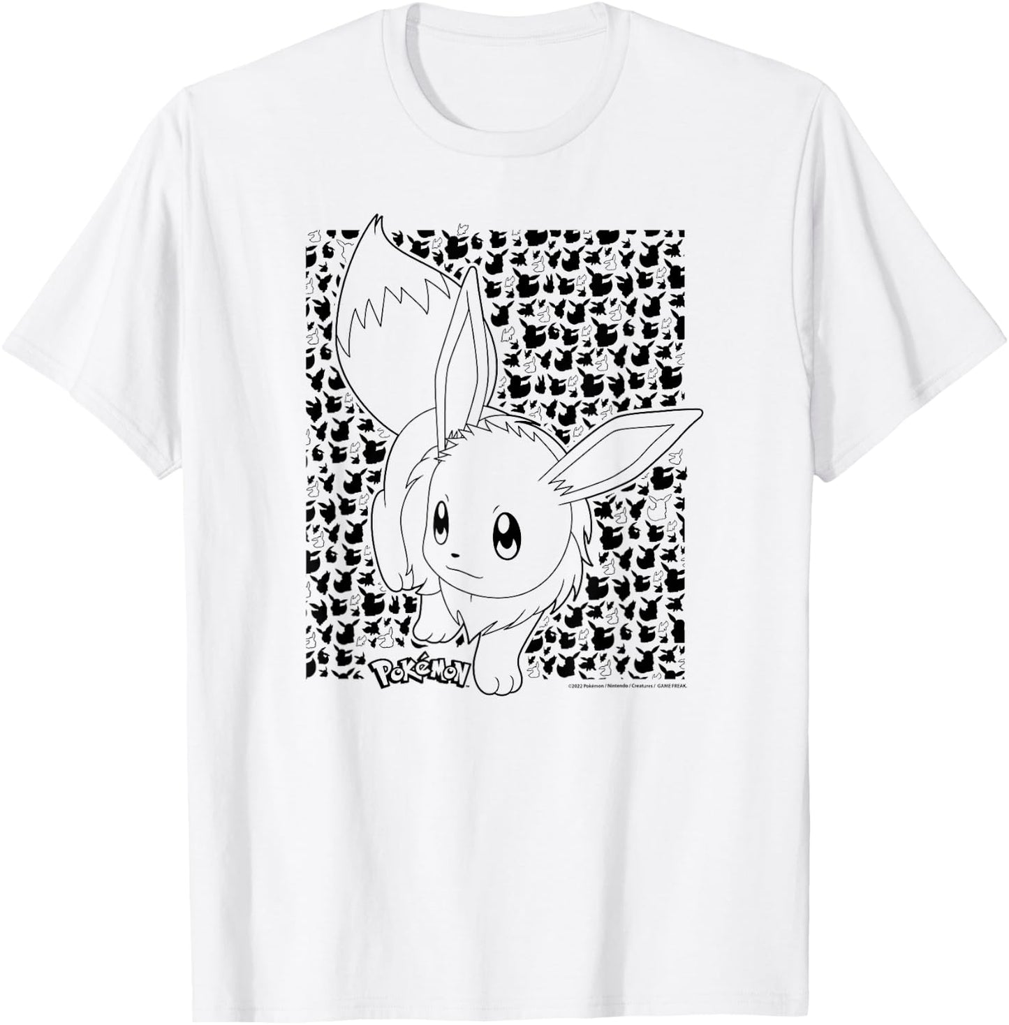 Pokémon - Eevee Pattern T-Shirt - T-Shirt | White