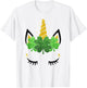 Unicorn Face St Patrick's Day Girls Kids Women T-Shirt - T-Shirt | White
