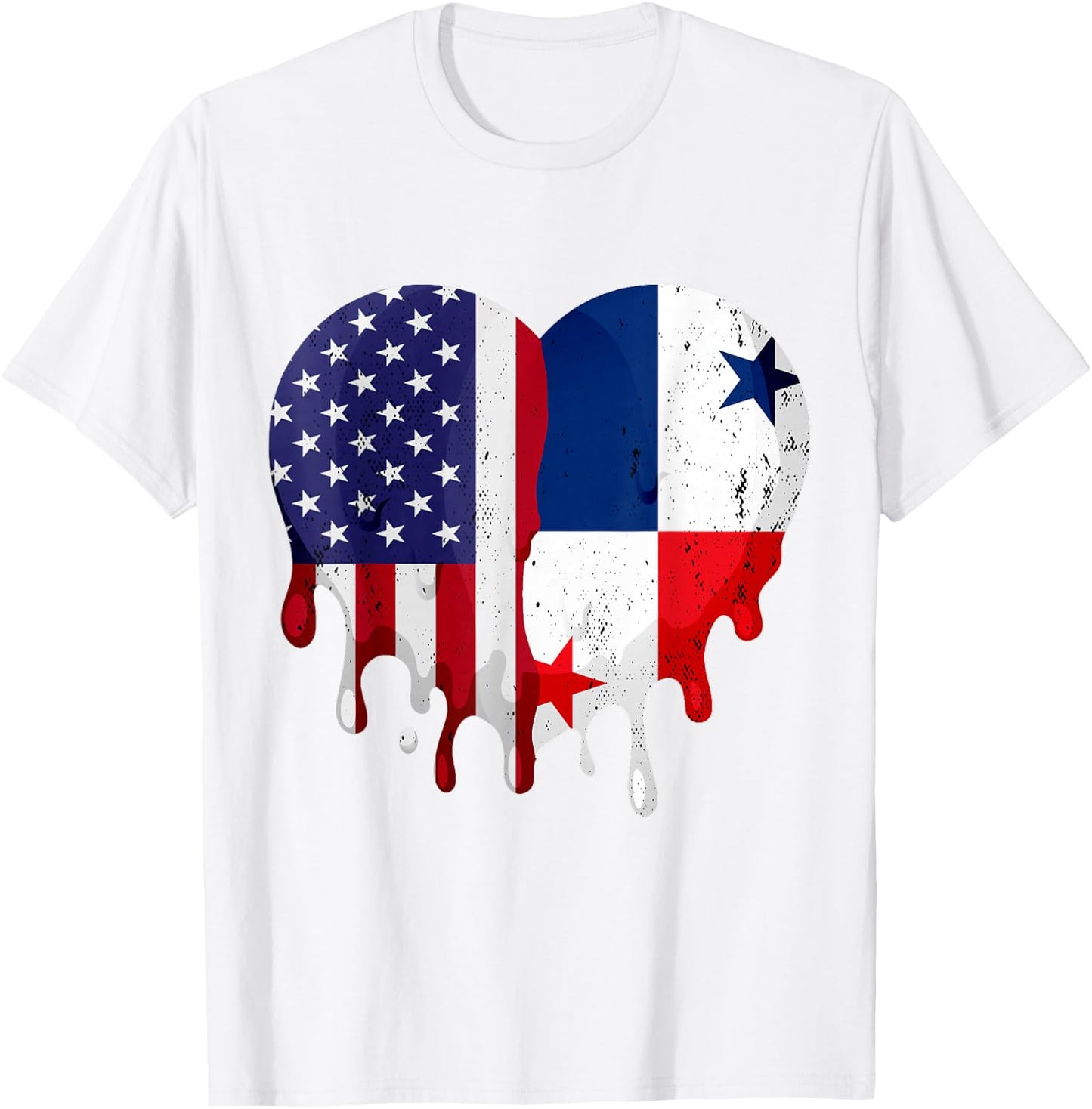 American Panamanian Hispanic Heritage Month Panama Heart T-Shirt - T-Shirt | White
