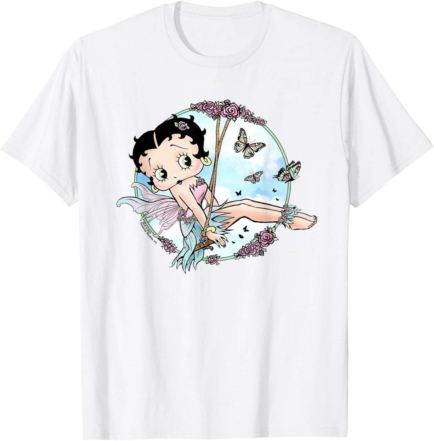 Betty Boop Flower Swing Fairy T-Shirt - T-Shirt | White