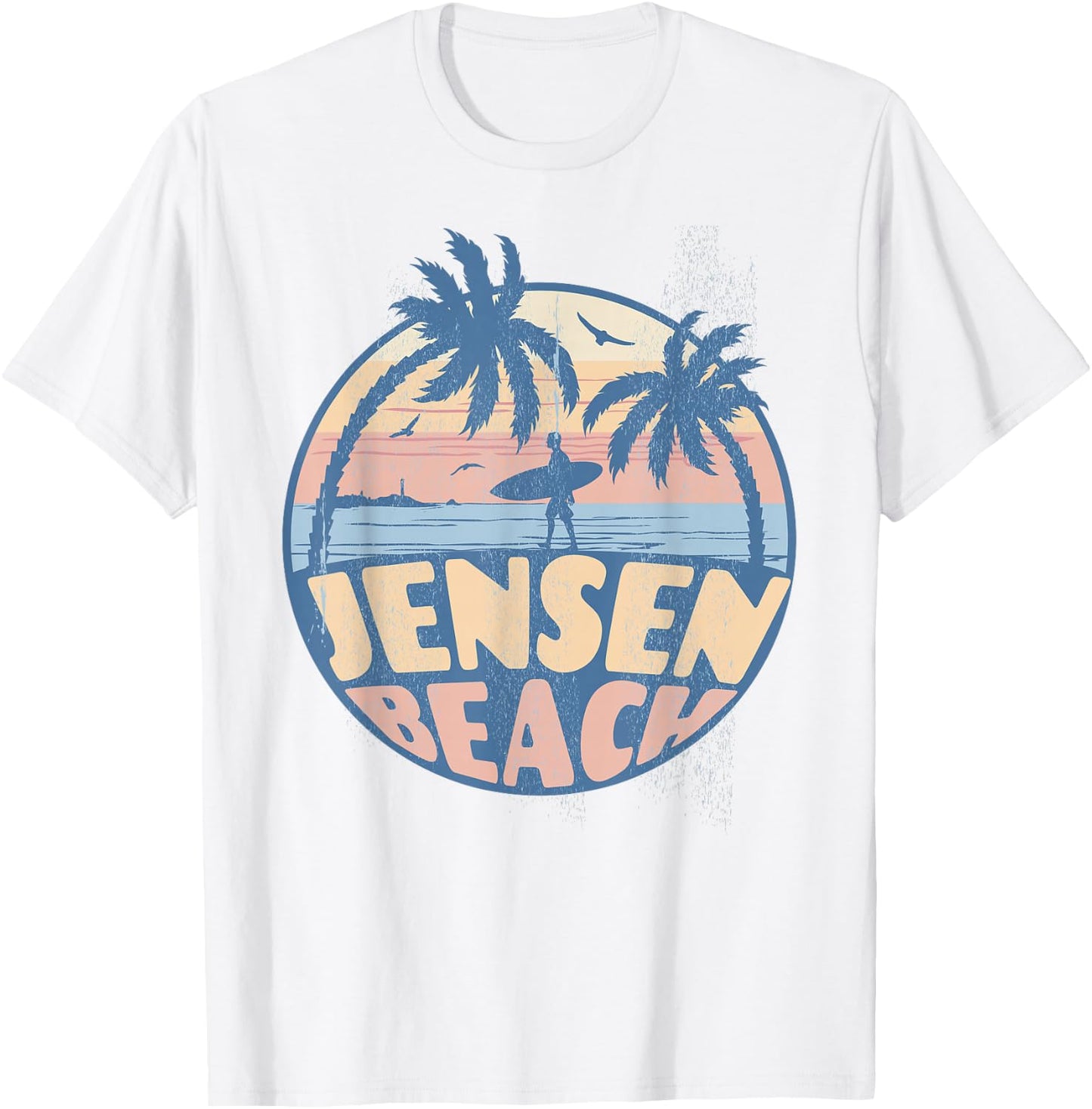 Jensen Florida Beach Surf Summer Vacation Vintage T-Shirt - T-Shirt | White