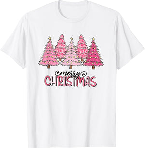 Merry Christmas Pink Christmas Tree Pink Christmas Costume T-Shirt - T-Shirt | White