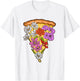 Pizza Slice Spring Flower Design for a Pizza Lover T-Shirt - T-Shirt | White