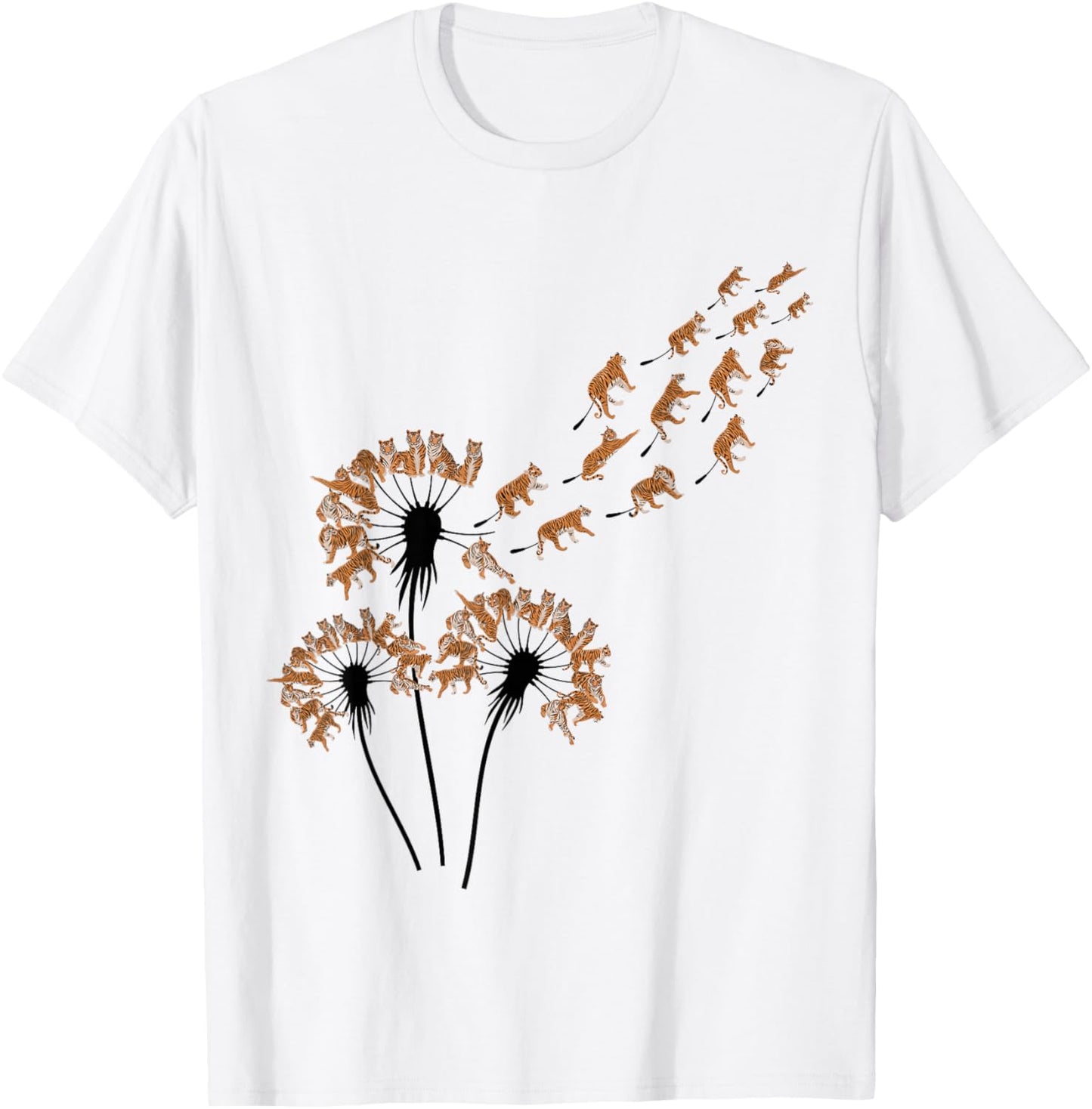 Dandelion Tigers Stuff for Tiger Lover | Tiger T-Shirt - T-Shirt | White